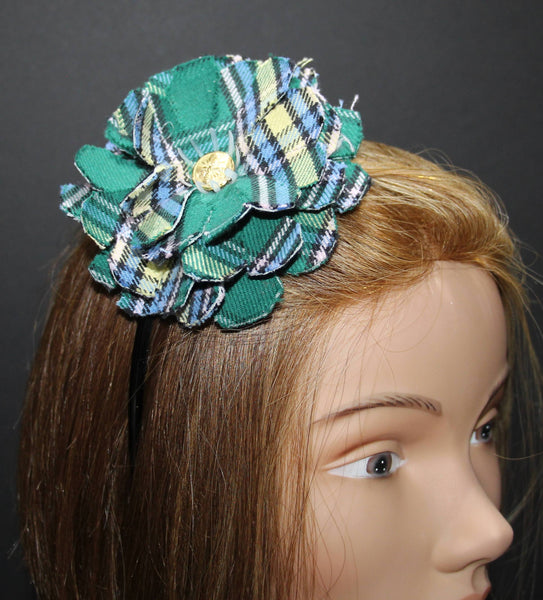 Alberta Tartan Flower on Headband-Taylors Tartans