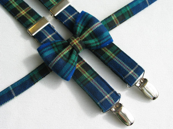 Nova Scotia Tartan Man Flat Cap, Suspenders, Bow Tie-Taylors Tartans