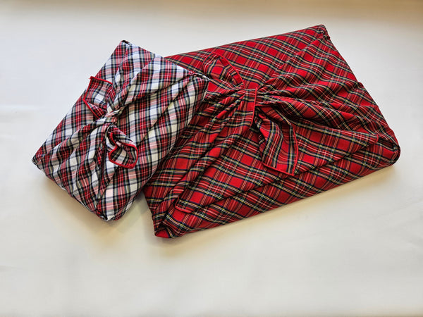 Royal Stewart and Dress Stewart tartan reuable fabric wrap