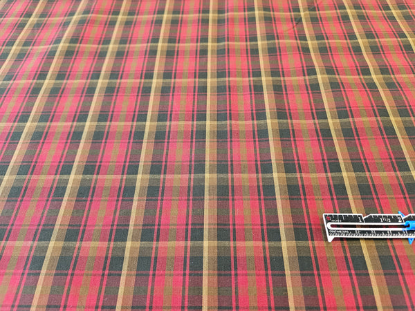 Maple Leaf Tartan Cotton Fabric