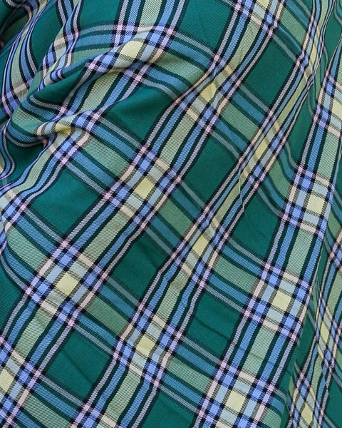 Green, yellow and blue palid fabric in Alberta tartan sold by Taylors tartans