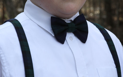 Black Watch Tartan Suspenders and Bow Tie Set