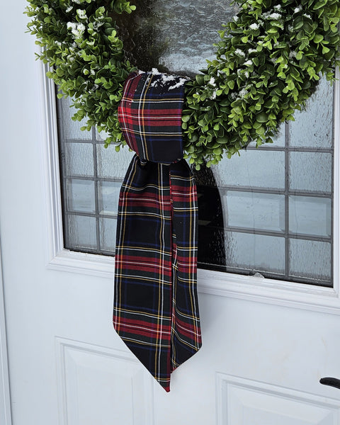 Black Stewart Tartan Wreath Sash