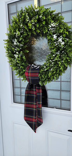 Black Stewart Tartan Wreath Sash