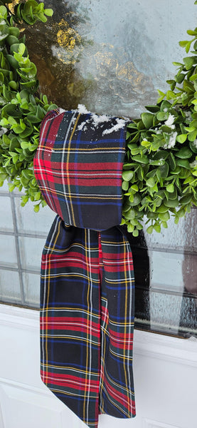 Black Stewart Tartan Wreath Sash