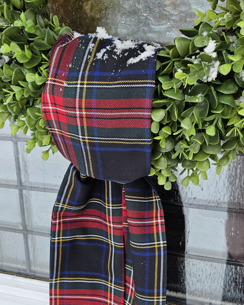 Black Stewart Tartan Wreath Sash