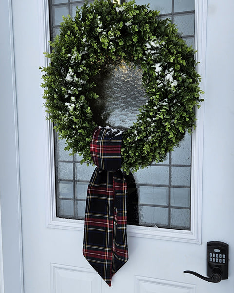 Black Stewart Tartan Wreath Sash
