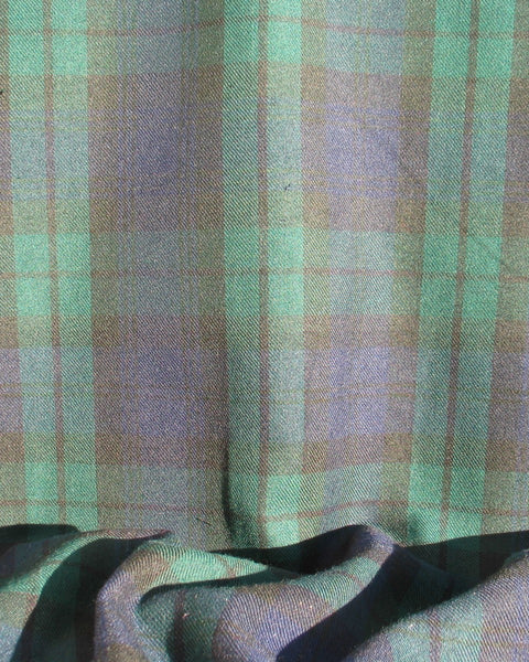 Navy and green plaid Black Watch tartan fabric by Taylors Tartans