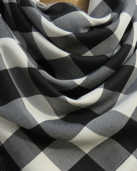 Black and white plaid fabric, black and white buffalo plaid fabric