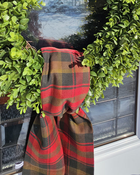 Maple Leaf Tartan Wreath Sash