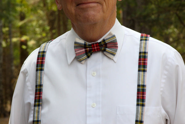 Dress Stewart Tartan Suspenders and Bowtie