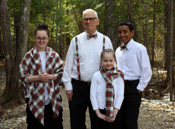 Dress Stewart Tartan Suspenders and Bowtie