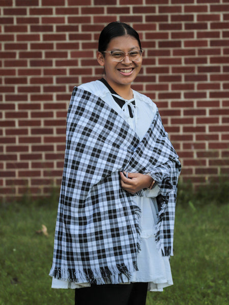 Erskine Tartan White Blanket Scarf
