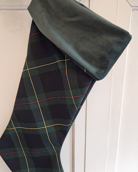 Hunting Stewart Tartan - similar Christmas Stocking with Velvet Cuff