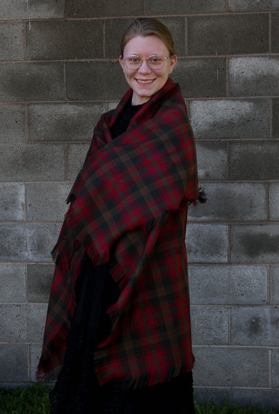Canadian Tartan Maple Leaf Blanket Scarf