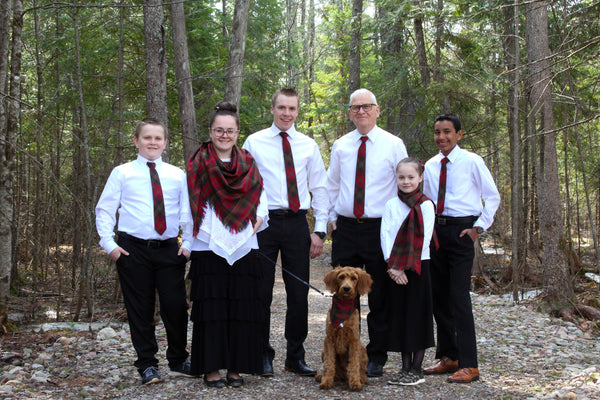 Maple Leaf Tartan Bow Tie and Suspenders