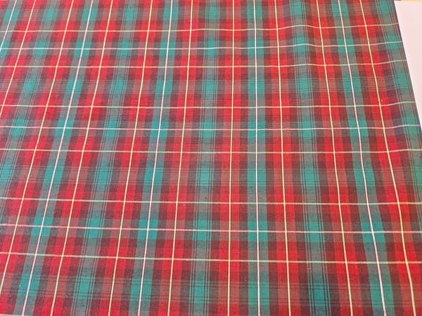 red and green plaid cotton fabric in NB tartan