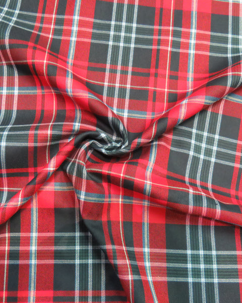 red and green plaid fabric in New Brunswick tartan fabric