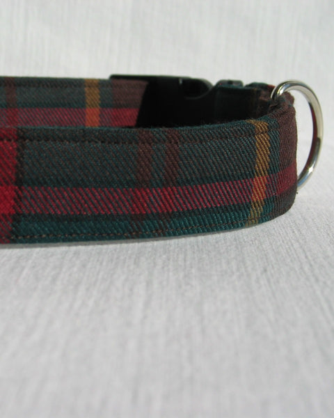 Plaid dog collar on a white background-Taylors Tartans