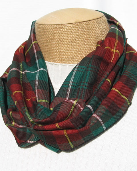 Plaid scarf on a mannequin with a white background