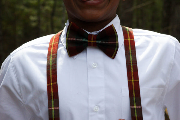 Prince Edward Island Tartan Suspenders and Bow Tie