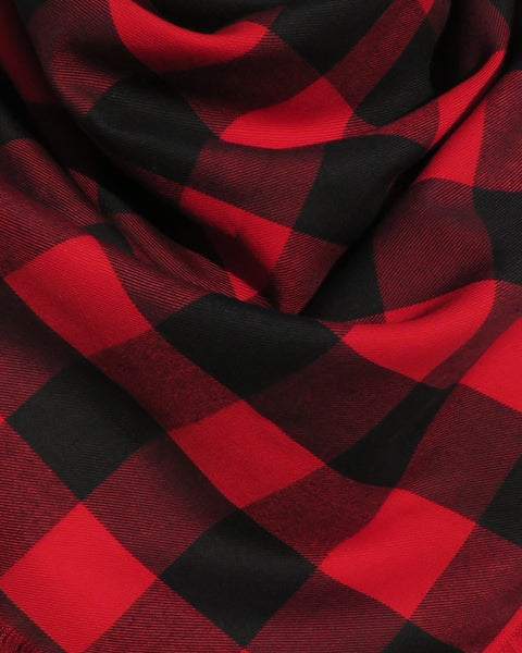 Close-up of red and black checkered fabric