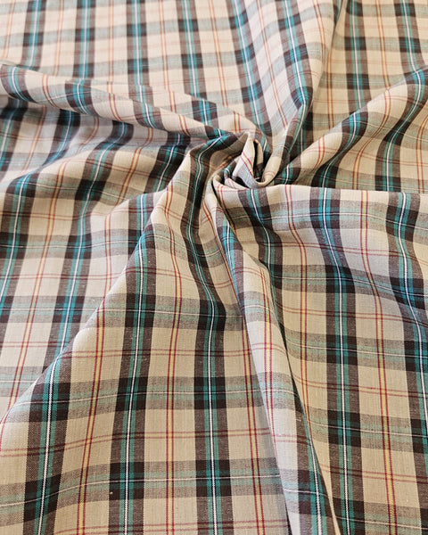 yellow plaid fabric in Saskatchewan tartan cotton fabric by Taylors Tartans