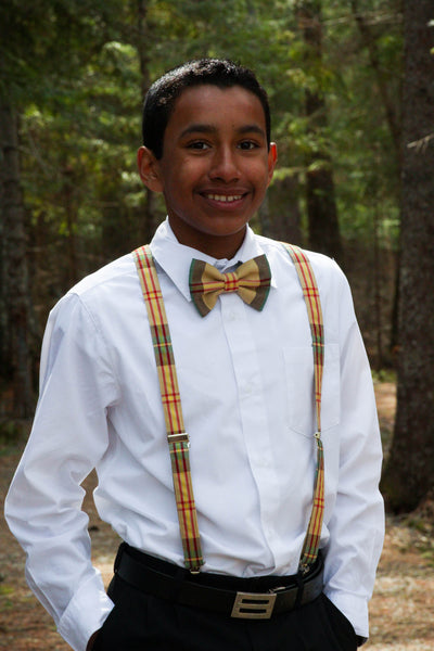 Saskatchewan Tartan Bow Tie and Suspenders