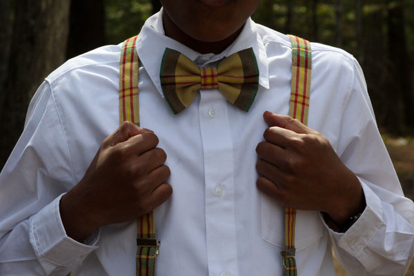 Saskatchewan Tartan Bow Tie and Suspenders