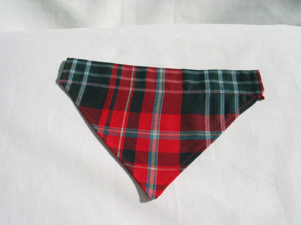 Dog Bandana, Dog Kerchief, New Brunswick Tartan Dog Bandana for Pet Adoption Photos, Red Plaid Kerchief, Small Dog Clothing