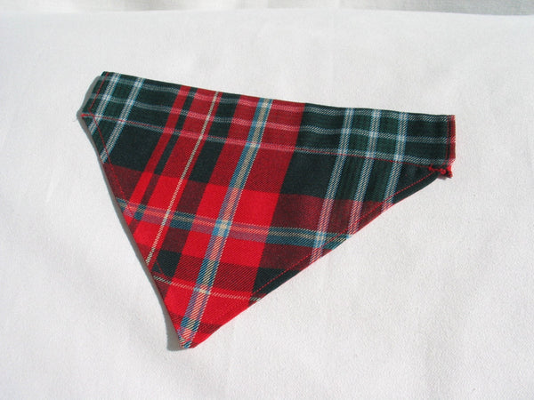 Dog Bandana, Dog Kerchief, New Brunswick Tartan Dog Bandana for Pet Adoption Photos, Red Plaid Kerchief, Small Dog Clothing