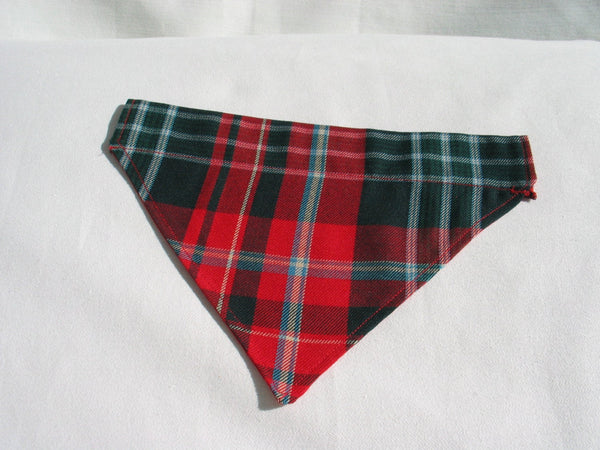 Dog Bandana, Dog Kerchief, New Brunswick Tartan Dog Bandana for Pet Adoption Photos, Red Plaid Kerchief, Small Dog Clothing