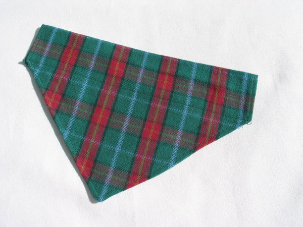 Dog Bandana, Manitoba Tartan Dog Kerchief, Scottish Tartan Dog Bandana, Teal Plaid Pet Kerchief for Manitoba Dog Show