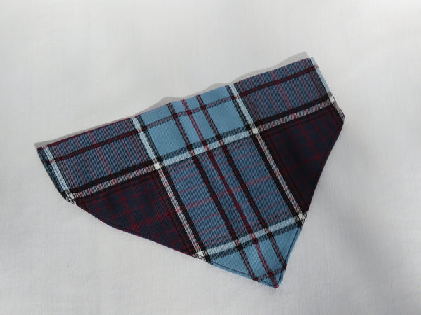 RCAF Tartan Kerchief, Royal Canadian Air Force Tartan Dog Gift Bandana, Plumb and Blue Tartan Dog Bandana, Plaid Dog Bandana, Plaid Kerchief