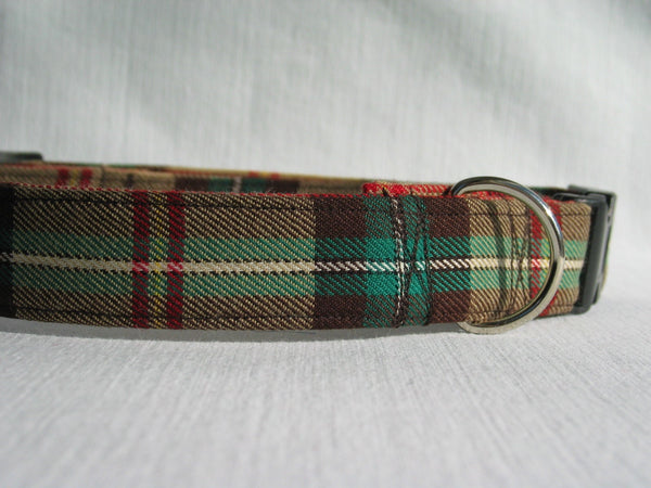 Collar, Saskatchewan Tartan Dog Collar, Yellow and Green Plaid Dog Collar, Dog Groomer Thank You Gift, Pet Sitter Dog Plaid Collar Gift