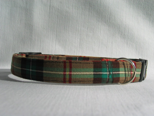 Collar, Saskatchewan Tartan Dog Collar, Yellow and Green Plaid Dog Collar, Dog Groomer Thank You Gift, Pet Sitter Dog Plaid Collar Gift