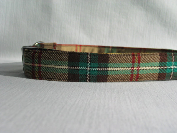 Collar, Saskatchewan Tartan Dog Collar, Yellow and Green Plaid Dog Collar, Dog Groomer Thank You Gift, Pet Sitter Dog Plaid Collar Gift