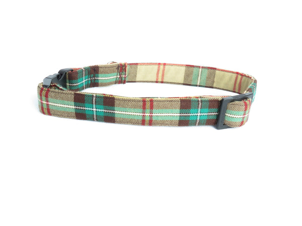 Collar, Saskatchewan Tartan Dog Collar, Yellow and Green Plaid Dog Collar, Dog Groomer Thank You Gift, Pet Sitter Dog Plaid Collar Gift