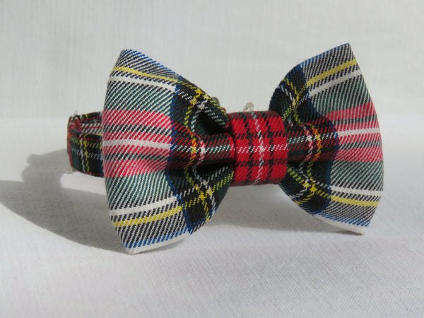 Dress Stewart Tartan Dog Bow Tie, Stewart Wedding Ring Bearer Bow Tie for Dogs, Plaid Pet Bow Ties,  Bow Tie for Birthday Dogs Photos