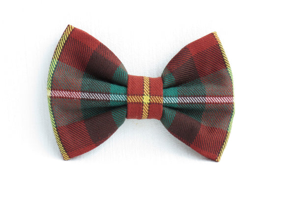 Plaid Dog Bow Tie To Slide on Collar, Prince Edward Island Tartan Dog Bow Tie,  PEI Dog Bow, Doggie Bow Tie for Green Gables Events