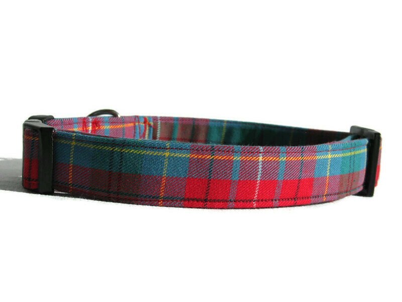 Collier pour chien tartan de la Colombie-Britannique fabriqué au Canada