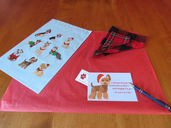 Dog Collar, Dress Stewart Tartan Dog Collar and Bow, Red White Plaid Pet Bow and Collar, Made in Canada Pet Collar for Christmas Photos