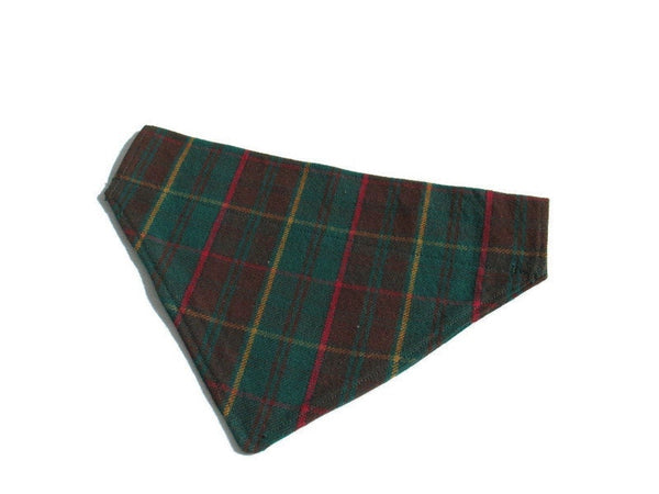 Dog Bandana in Teal Green Plaid, Ontario Tartan Kerchief, Ontario Tartan Dog Bandana, Green Plaid Pet Bandana, Made in Canada Bandana