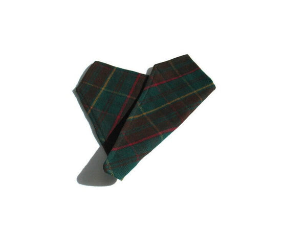 Dog Bandana in Teal Green Plaid, Ontario Tartan Kerchief, Ontario Tartan Dog Bandana, Green Plaid Pet Bandana, Made in Canada Bandana