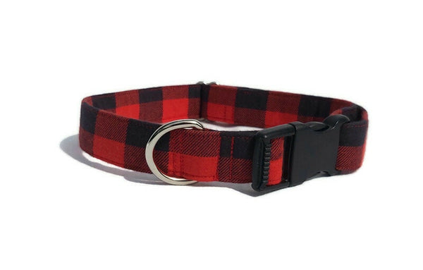 Buffalo Check Dog Bandana, Buffalo Plaid Dog Kerchief for Christmas Family Photos,  Red and Black Buffalo Check Dog Kerchief