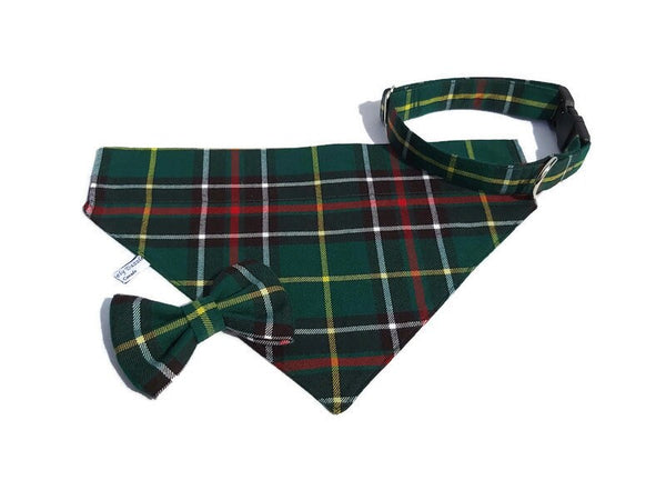 Collar, Newfoundland Tartan Dog Collar, Labrador Dog Green Plaid Dog Collar Gift, Dog Walking Made Easy for Pet Mom