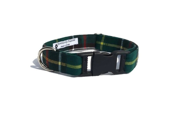 Collar, Newfoundland Tartan Dog Collar, Labrador Dog Green Plaid Dog Collar Gift, Dog Walking Made Easy for Pet Mom