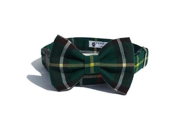 Collar, Newfoundland Tartan Dog Collar, Labrador Dog Green Plaid Dog Collar Gift, Dog Walking Made Easy for Pet Mom