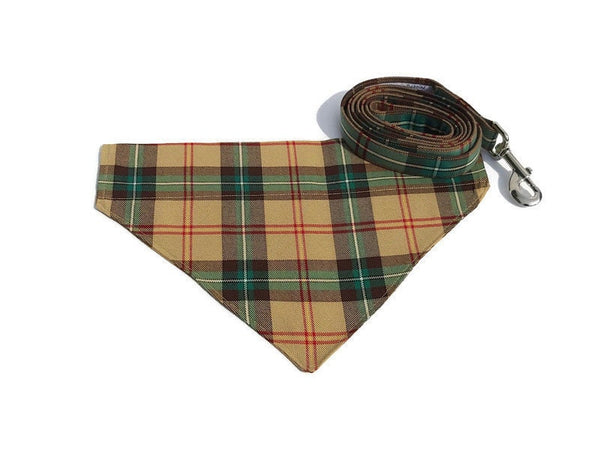 Saskatchewan Tartan Dog Bandana for Summer Dog Walks, Saskatchewan Tartan Dog Kerchief a Prairie Gift, Plaid Pet Kerchief