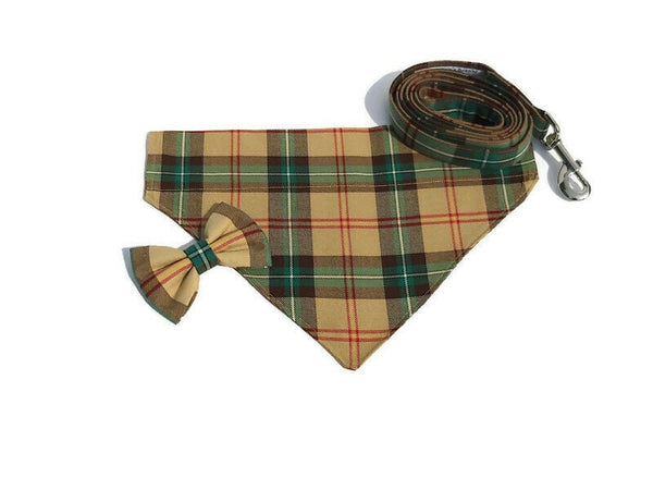 Saskatchewan Tartan Dog Bandana pour les promenades estivales de chiens, Saskatchewan Tartan Dog Kerchief un cadeau des Prairies, Plaid Pet Kerchief